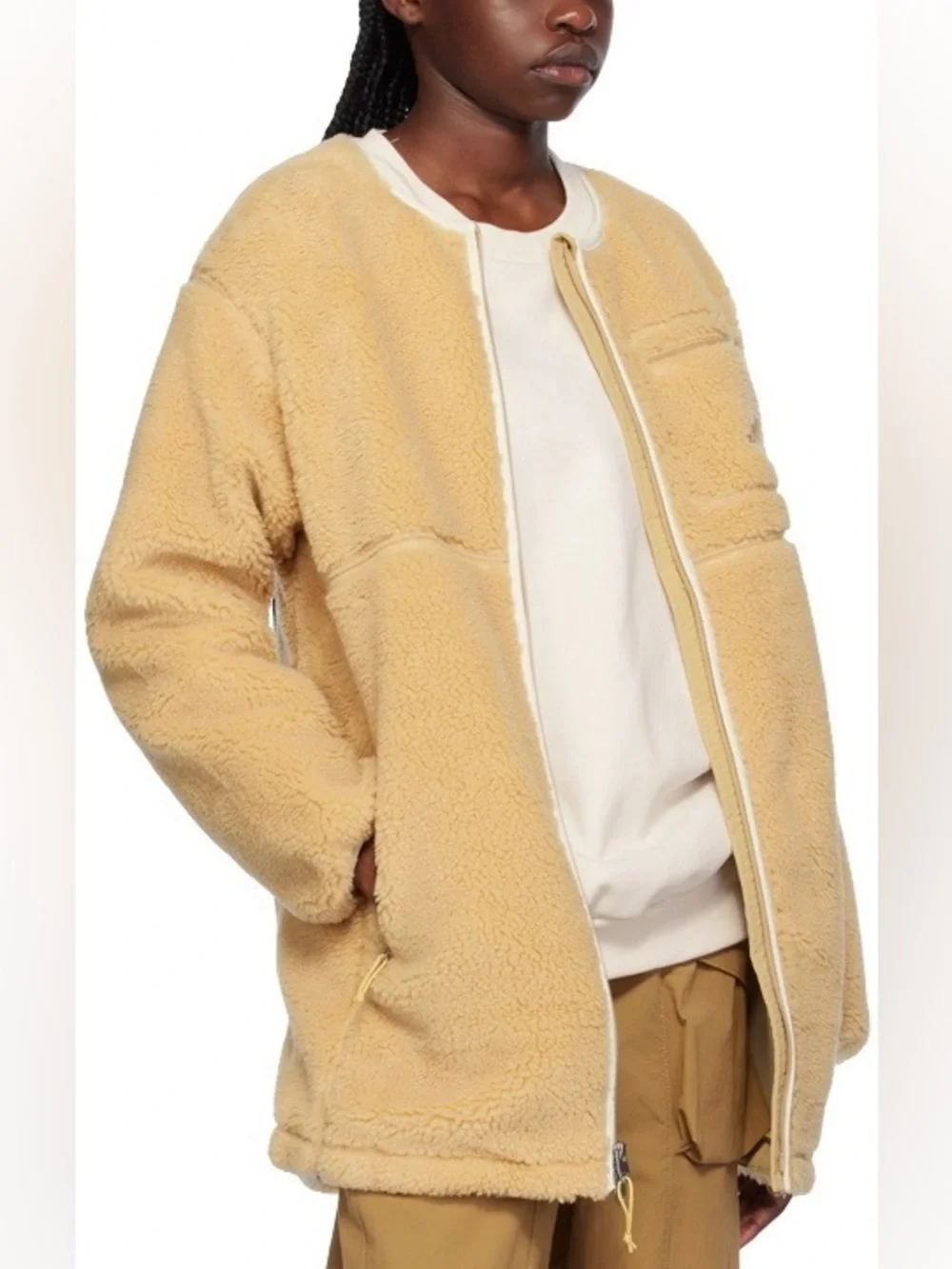 [The North Face] Light Tan Sherpa Zip Jacket - Picture 3 of 6